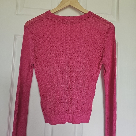Free People H2O Crewneck Pullover Lightweight Sweater Hibiscus Highlight Size S - Picture 11 of 14